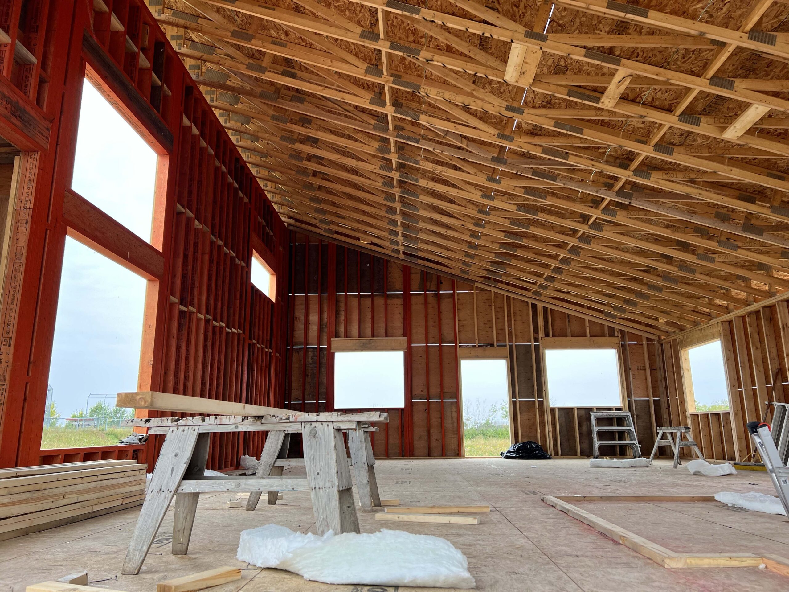 Alberta Builder Services provides strong truss framing for modern structures.