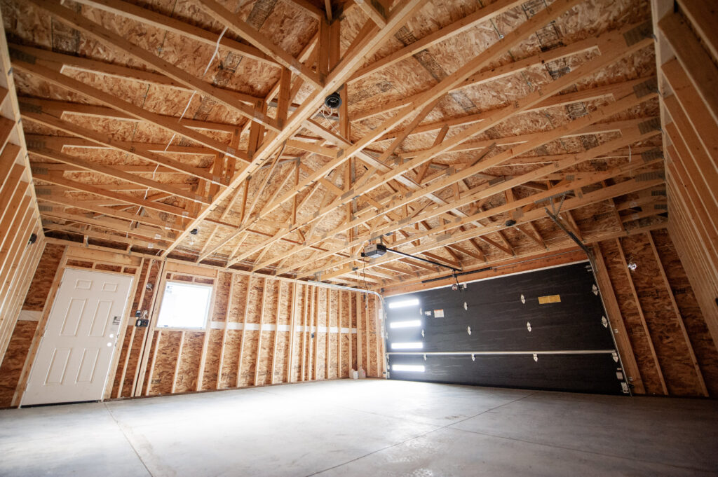 Custom detached garage exterior under construction in Edmonton, Alberta
